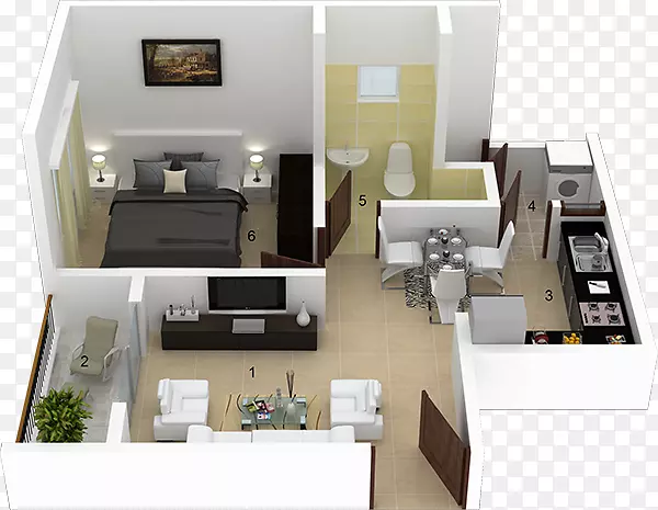 白菲尔德，班加罗尔平面图，云雀伊萨卡室内设计服务公寓-公寓