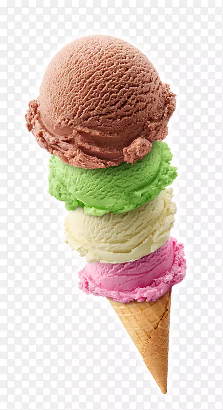 冰淇淋锥，那不勒斯冰淇淋，食物勺-冰淇淋