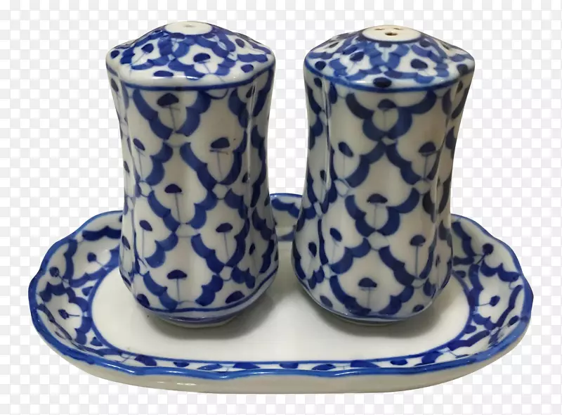 蓝白色陶瓷钴青瓷杯
