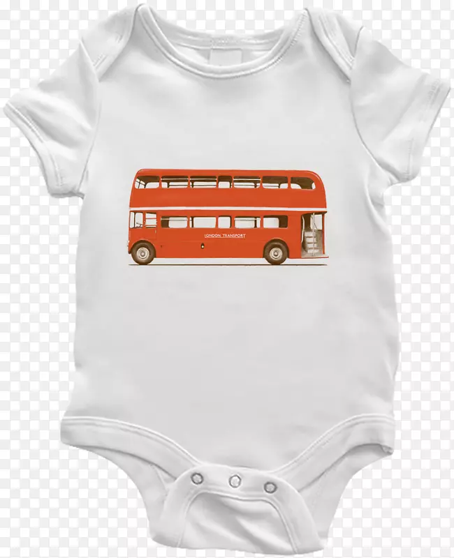 婴儿及幼童一件t恤、体装、婴儿袖子-伦敦巴士