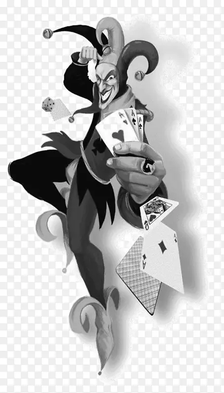 小丑玩纸牌游戏Покерсджокеромuno-joker
