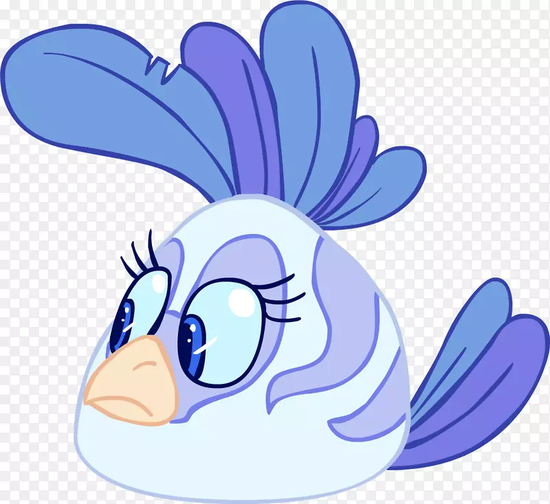 马角色卡通剪辑艺术-愤怒的小鸟蓝色