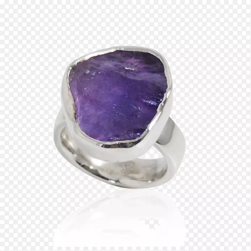 紫水晶矿砂戒指首饰
