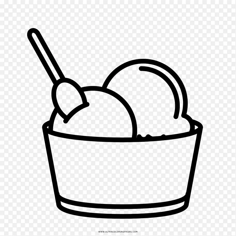 冰淇淋食品圣代洗漱画-冰淇淋