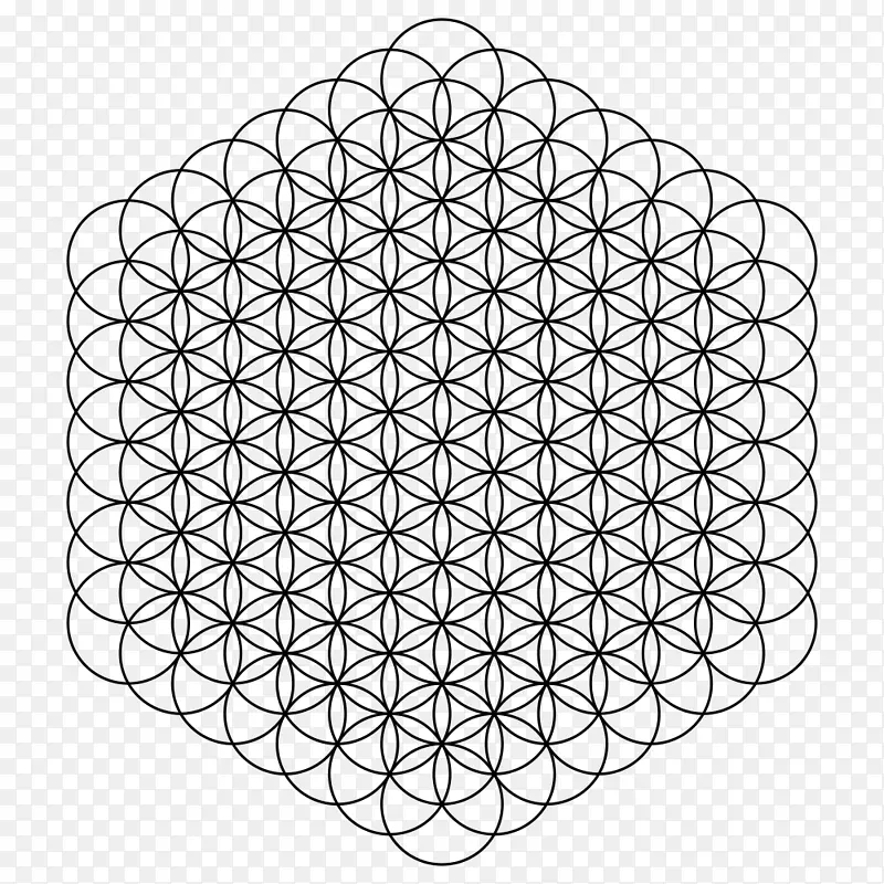 重叠圆网格Metatron的立方体神圣几何图案圆