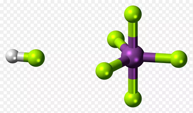 氟锑氢氟酸球棒模型超强酸
