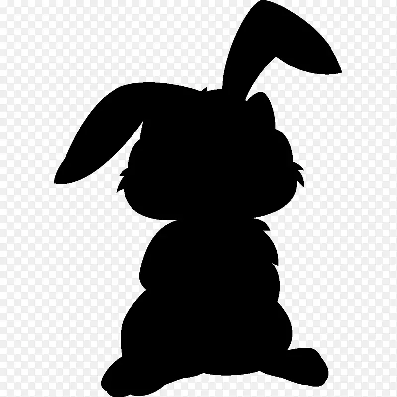 兔子剪影贴纸黑板-兔子