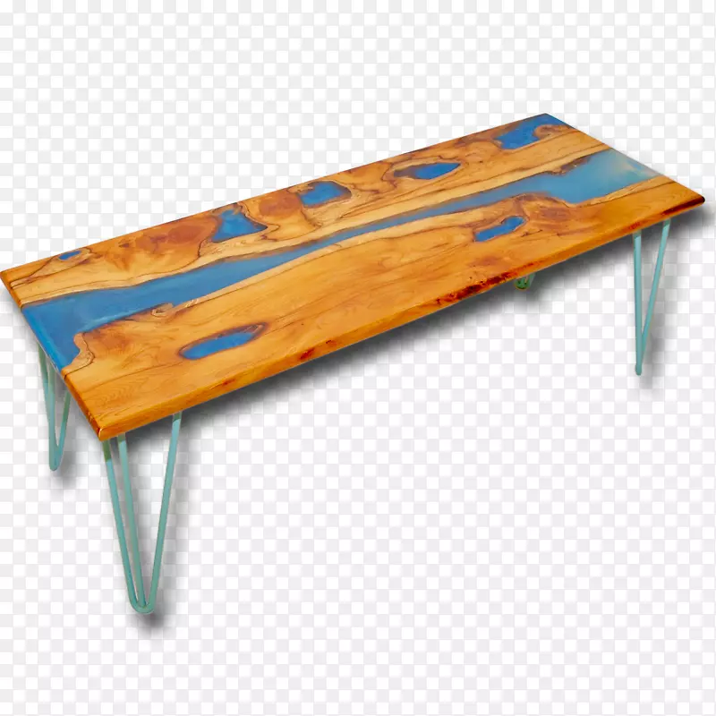 咖啡桌木头染色活边桌