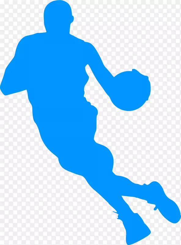 篮球运动员画剪影剪贴画-篮球