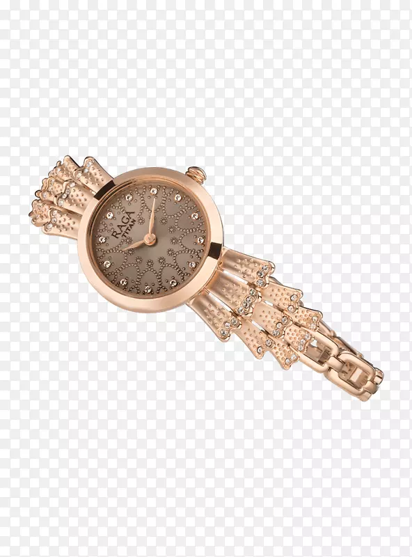 表带泰坦公司黄金模拟手表-女士手表