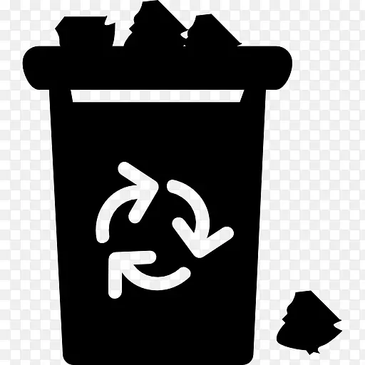 垃圾桶和废纸篮回收箱计算机图标.符号