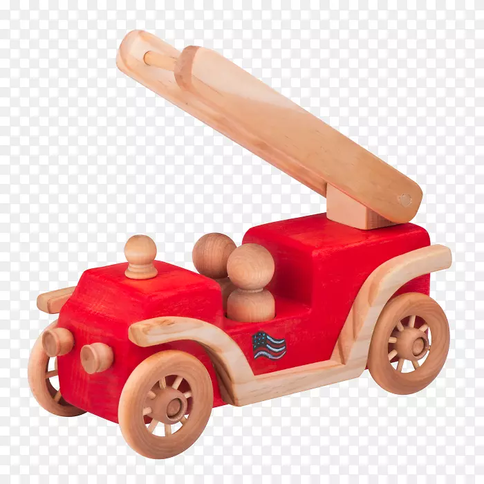 小型库珀消防车模型木器