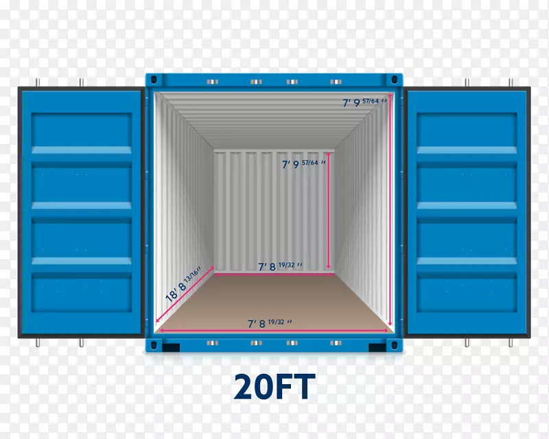 集装箱多式联运集装箱结构20英尺等效单位货运.仓库