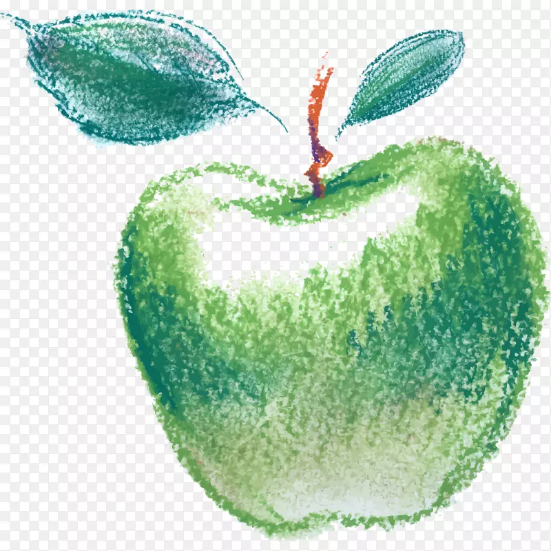 苹果画蜡笔