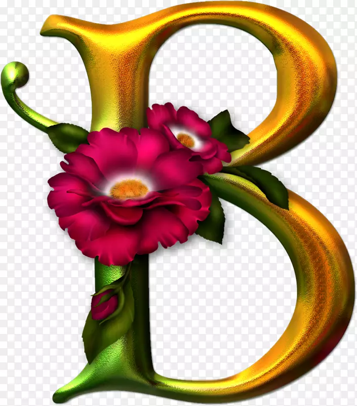 字母花卉设计