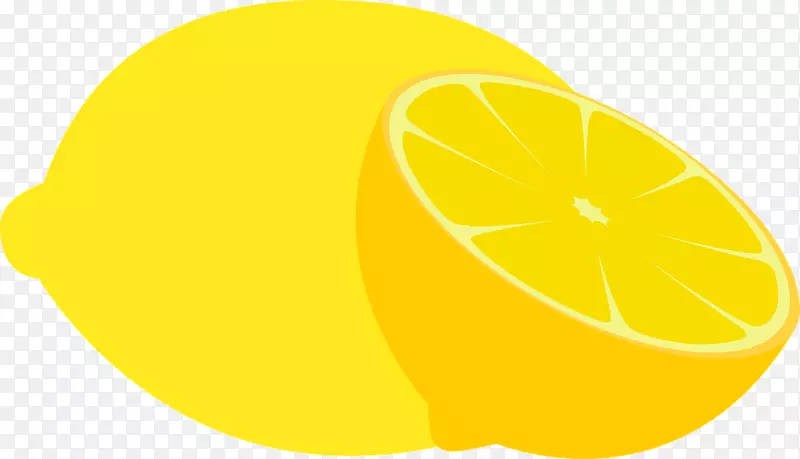 柠檬黄橙画水果-柠檬