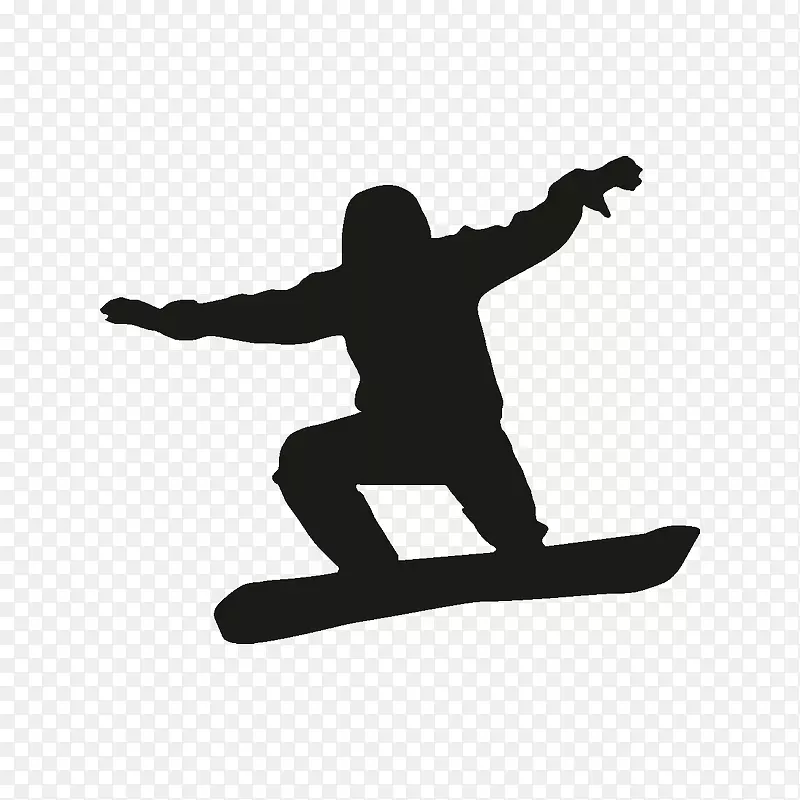 滑雪板贴花剪影-滑雪板