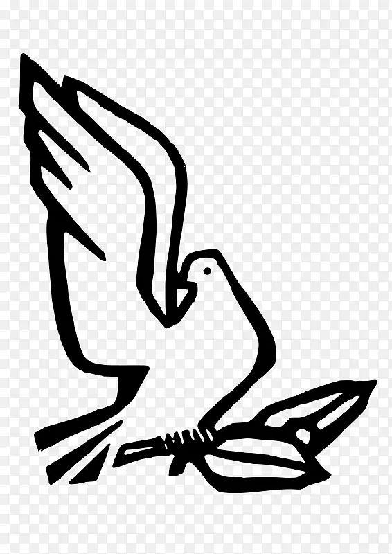 象形科鸽子作为绘画剪贴画的符号.符号