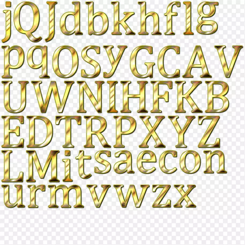金线材质字体-英文字体