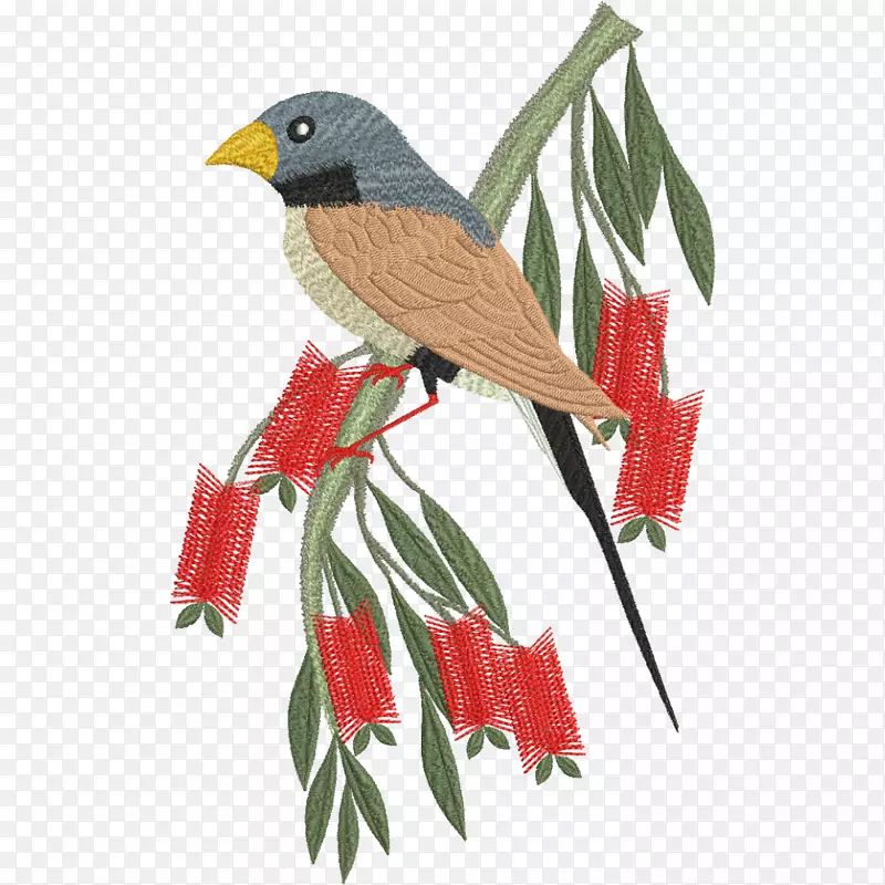 鸟机刺绣缝制图案-鸟