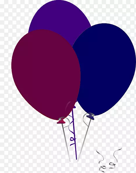 气球红蓝紫剪贴画-气球
