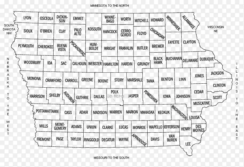 爱荷华县，爱荷华州卡罗尔斯科特县，爱荷华州约翰逊县，爱荷华州莫诺纳县