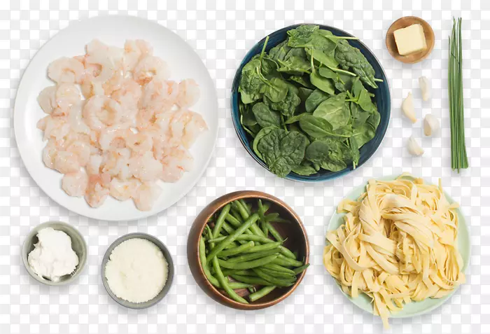 菜、素食、叶菜、菜谱、配菜-海鲜面食
