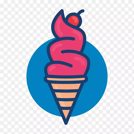 冰淇淋锥草莓冰淇淋电脑图标-冰淇淋