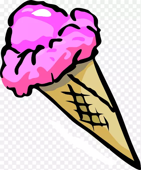冰淇淋圆锥形圣代巧克力冰淇淋草莓冰淇淋