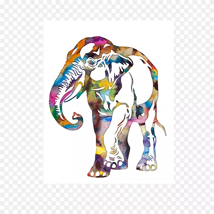 印度象非洲象水彩画象鼻虫绘画