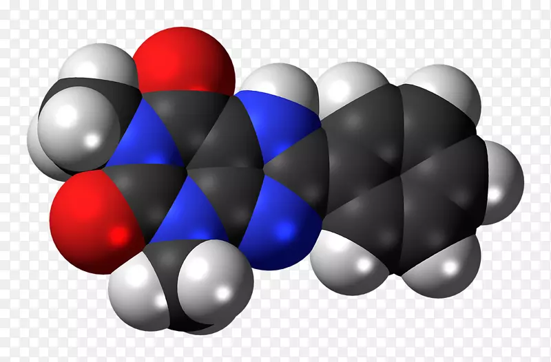 空间填充模型分子靛蓝染料化学bamifylline-dna分子