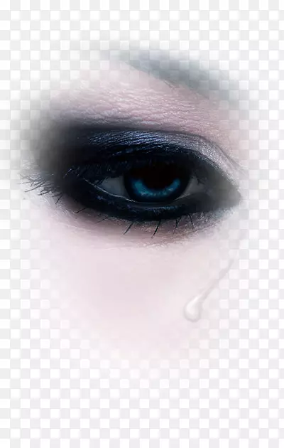 睫毛延伸，眼泪，眼影，悲伤-女人
