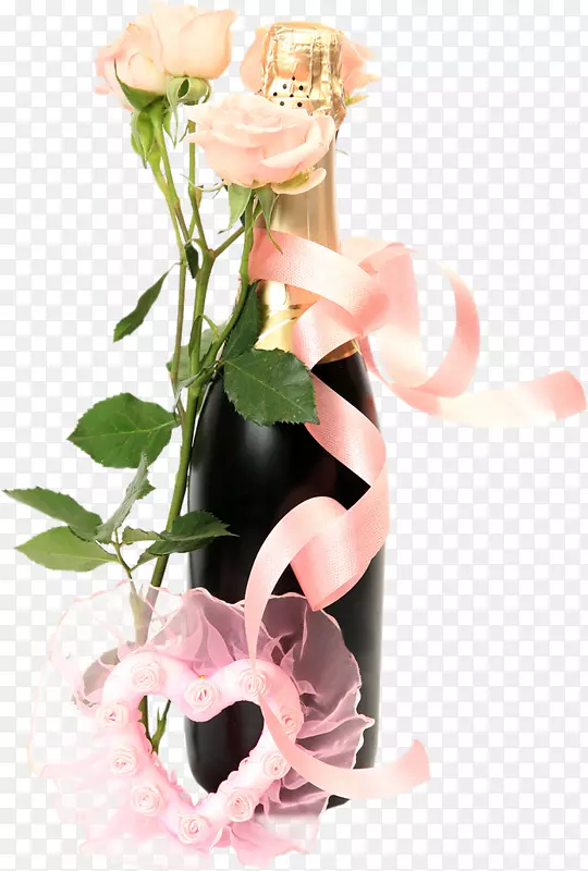 花园玫瑰香槟酒-免费剪贴画-香槟