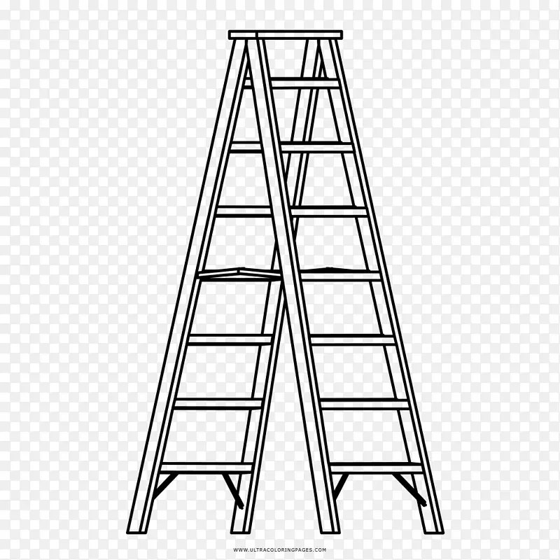 梯子绘图楼梯着色书.梯子
