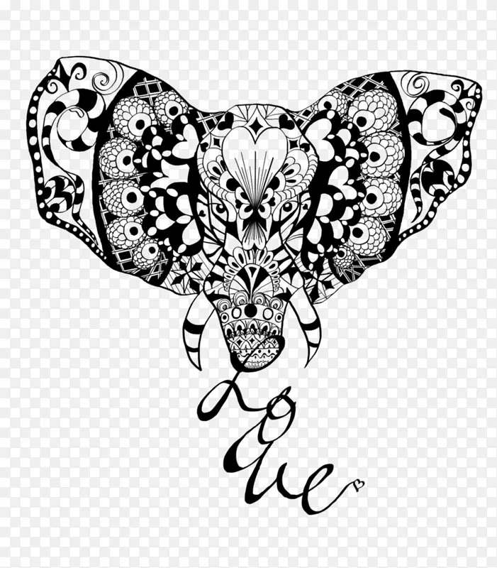 飞蛾线艺术翅膀视觉艺术-大象之爱