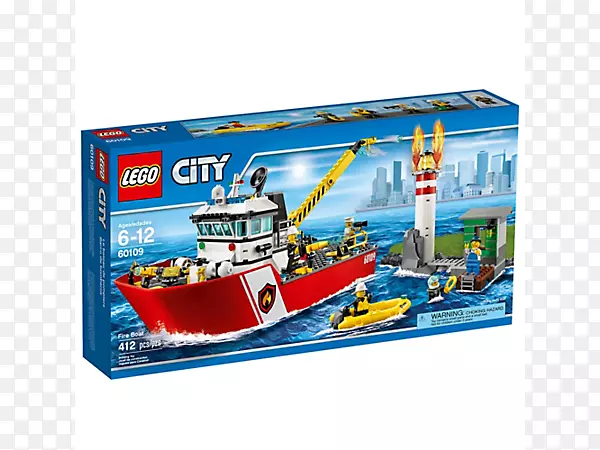 乐高60109城市消防船乐高城消防船玩具-玩具