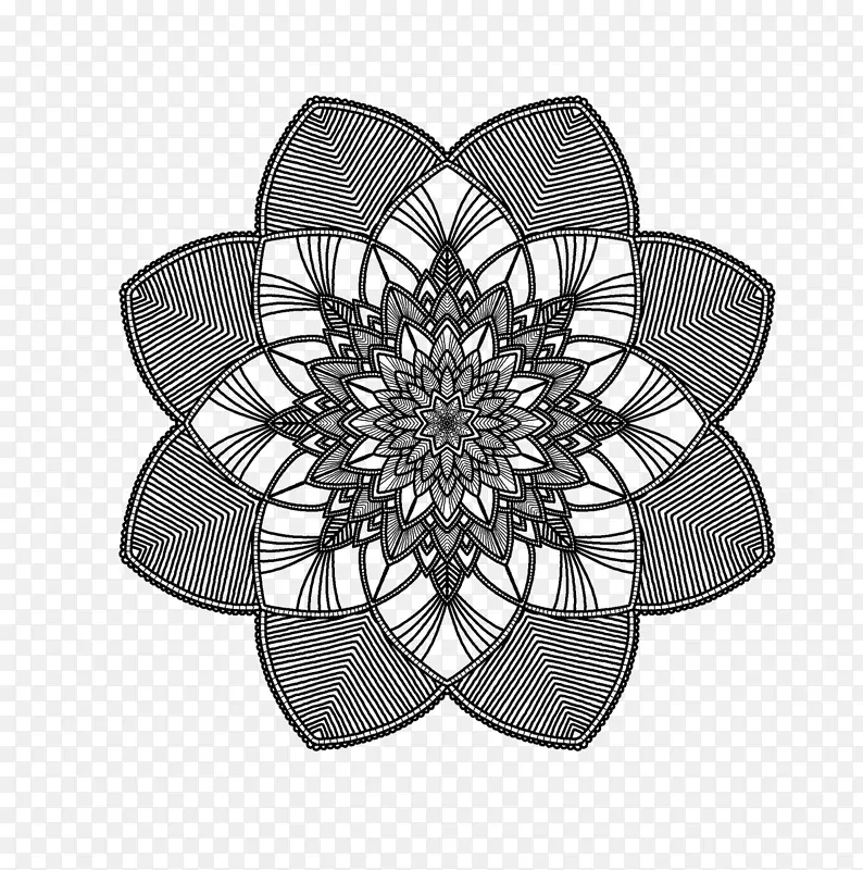 曼达拉·莫德尔绘制几何形状圆圈-曼陀罗花