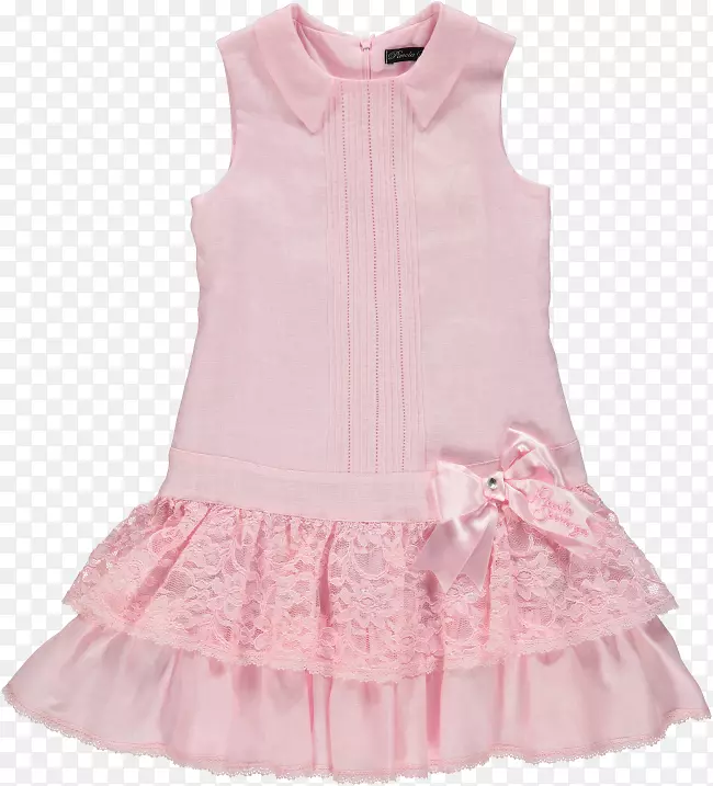 连衣裙褶皱袖粉红色m舞-连衣裙