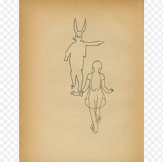 兔纸素描白兔爱丽丝