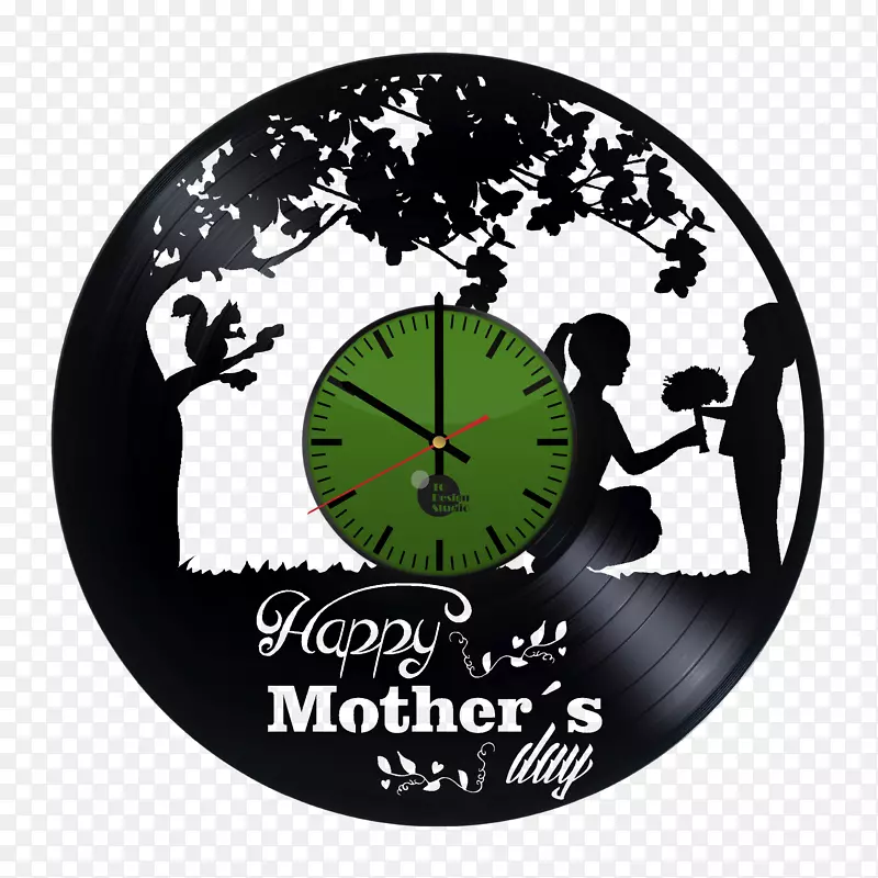 母亲节礼物钟留声机唱片-母亲节