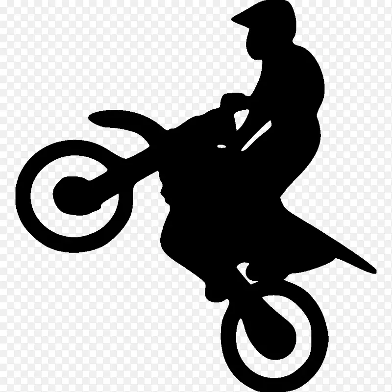 摩托车剪影自行车越野剪贴画-摩托车
