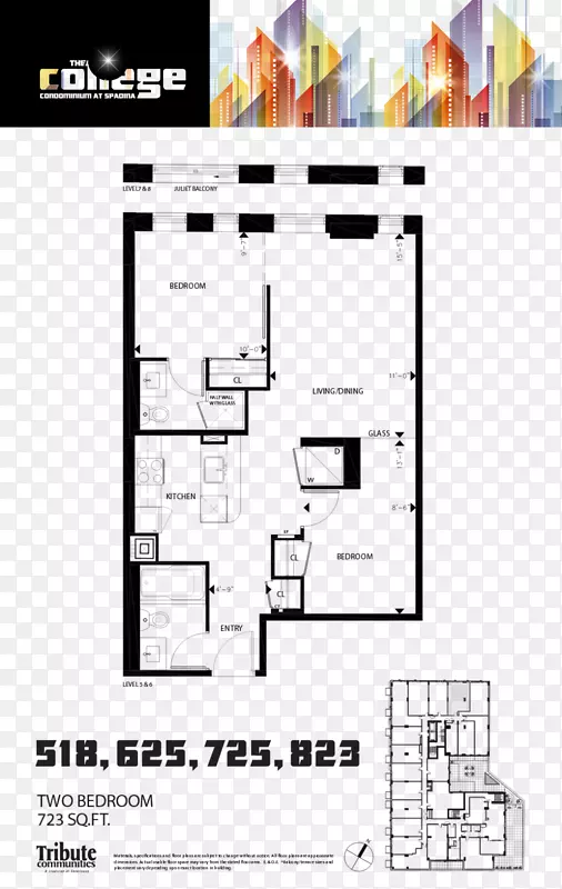 斯帕迪纳大道大学街-公寓学院共管公寓平面图
