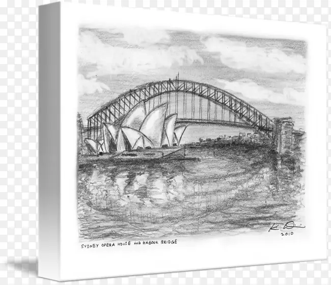 悉尼海港大桥悉尼歌剧院拱门艺术素描悉尼海港大桥
