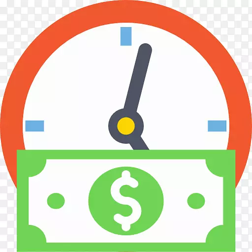 货币-计算机图标金融封装的后记-时间就是金钱。