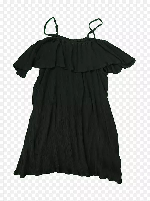 小黑裙肩袖连衣裙