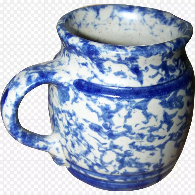 陶器蓝白色陶器咖啡杯杯