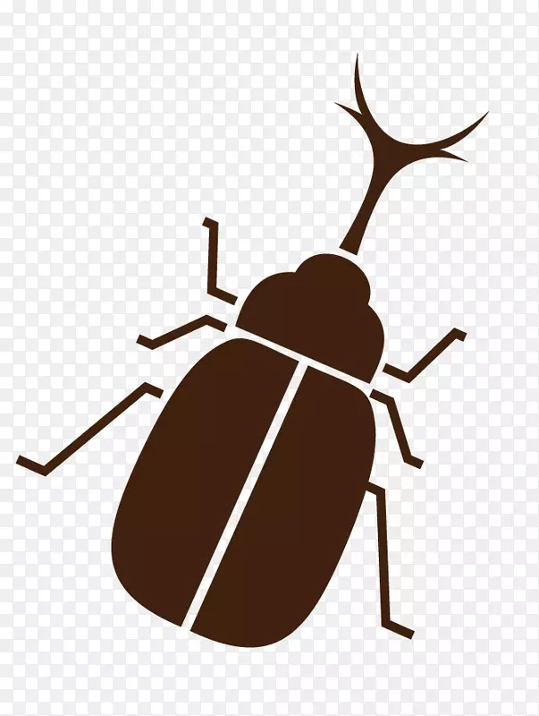 甲虫传粉器卡通线条剪贴画甲虫