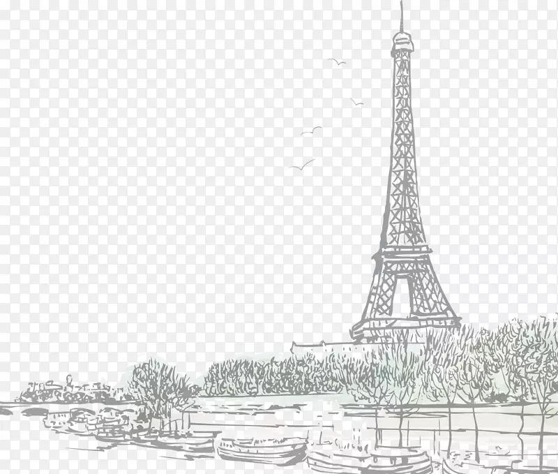 埃菲尔铁塔塞纳-cœur，巴黎绘图-埃菲尔铁塔