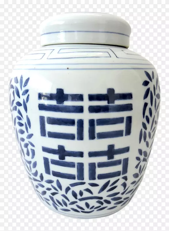 陶瓷蓝白色陶器钴蓝瓮-人的双重幸福