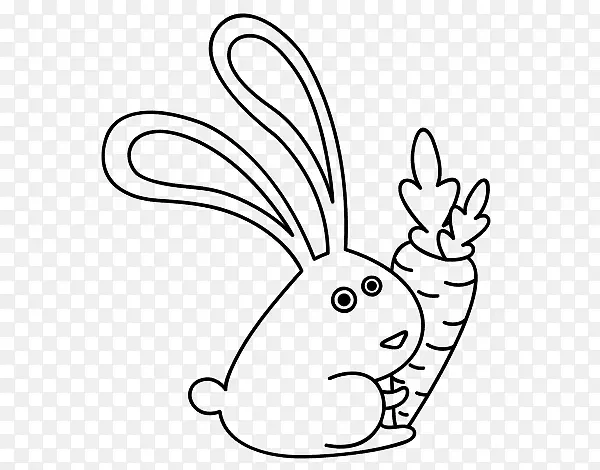 画胡萝卜虫兔子着色书主题-胡萝卜